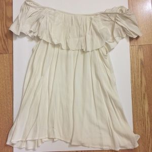 Off the shoulder cream blouse!!
